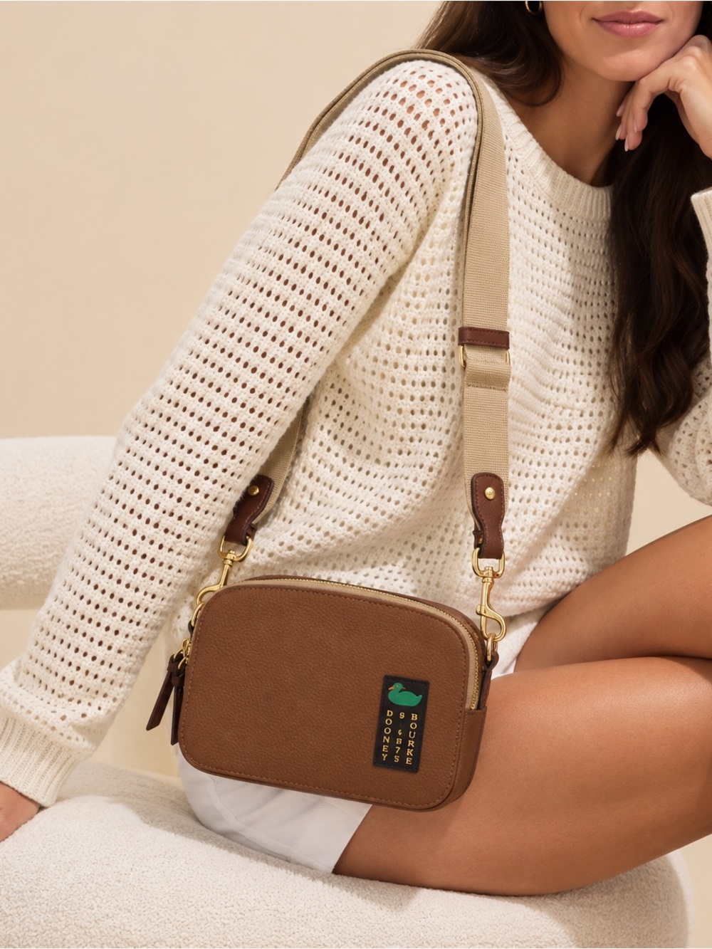 NEW! Dooney & Bourke Alpine Ambler 20 Crossbody Bag Camel Brown NWT